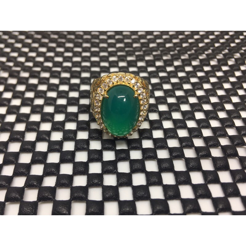 cincin batu akik hijau garut ohen