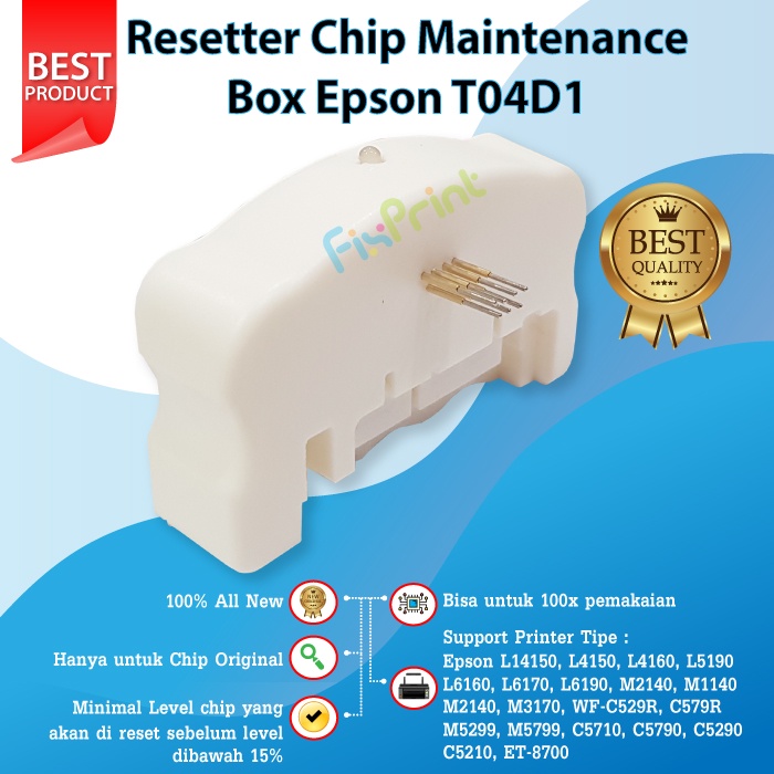 Resetter Chip T04D1 Maintenance Box T6714 T6716 T3661 Reset Wasting Pad Waste Ink Pad Printer L14150 L4150 L4160 L6160 L6170