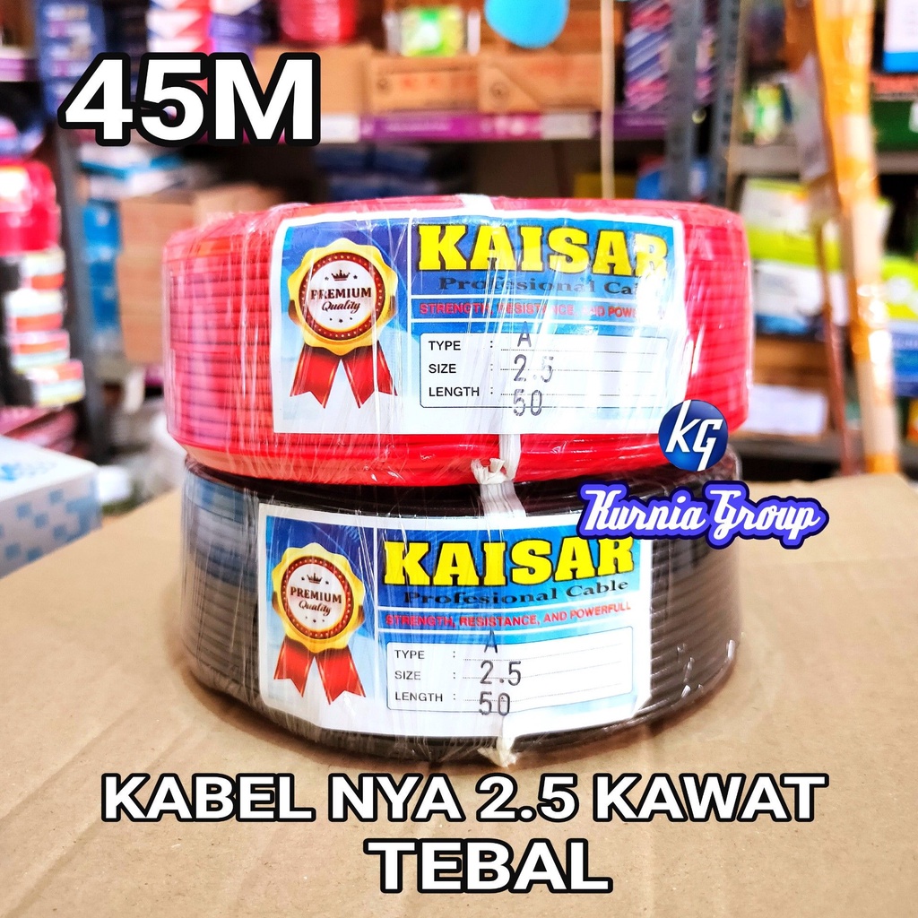 KABEL NYA TYPE 2.5 KAWAT TUNGGAL 1 x 2.5 ISI 40M 1ROLL CABLE KAWAT LIDI TEMBAGA CAMPURAN JALUR INSTALASI PLN