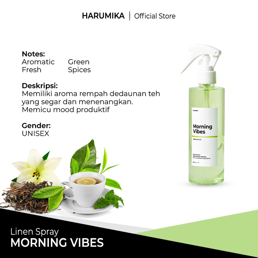 HARUMIKA MORNING VIBES 250 ml LINEN SPRAY ANTI BACTERIAL