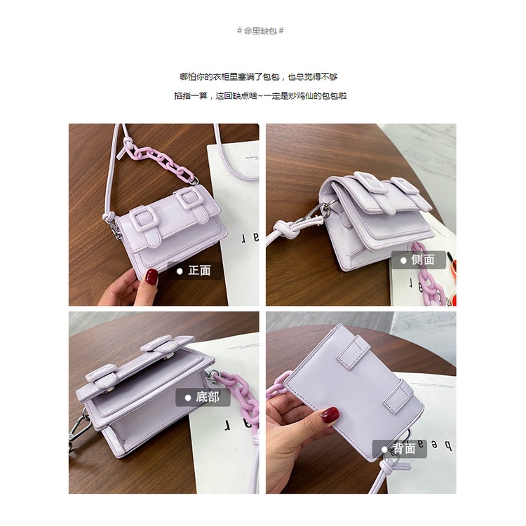 TM-96 tas mini casual candy color selempang rantai import korea jepang