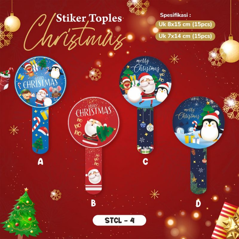 

Stiker toples Christmas free custom logo
