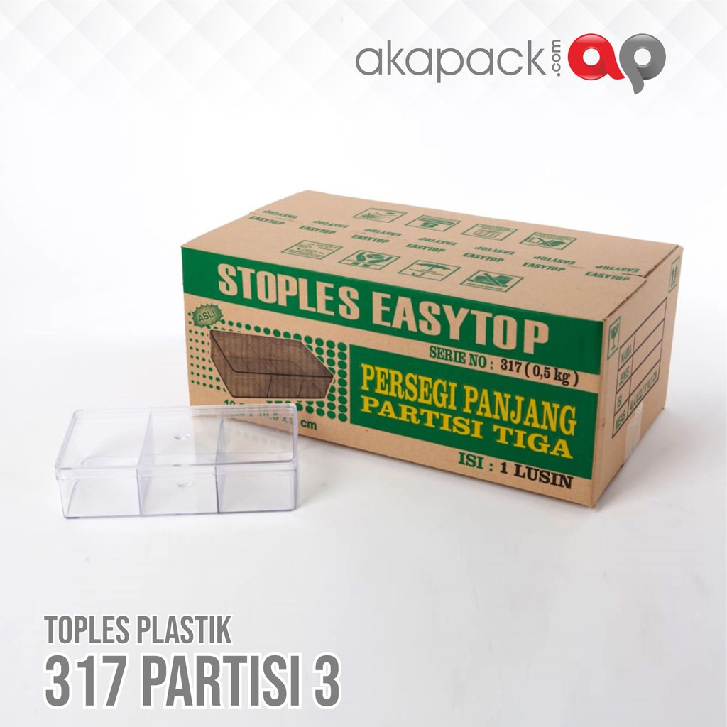 Toples Easytop sekat 3 kode 317 uk 500gr 1Dus 12pc