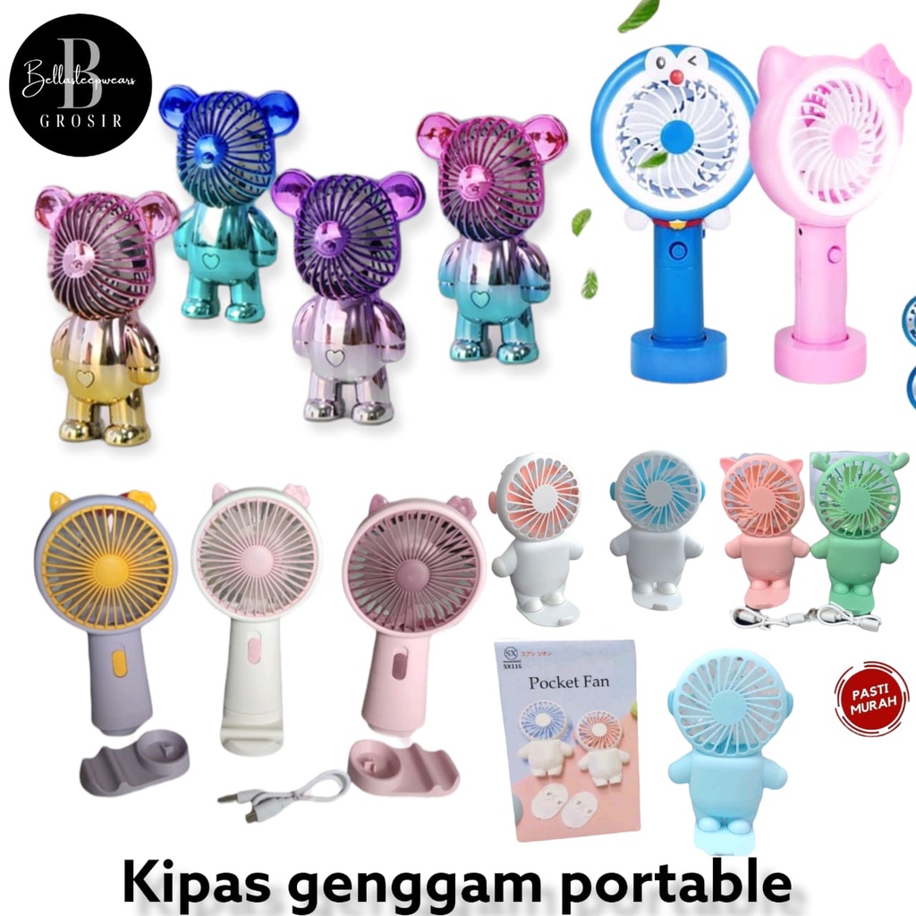 BELLA - KIPAS ANGIN GENGGAM | ELECTRIC HAND FAN PORTABLE RUSA AWET , LUCU