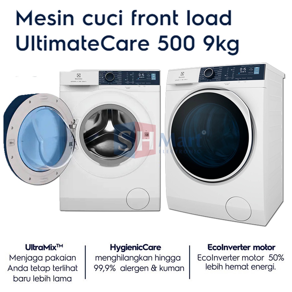 MESIN CUCI FRONT LOADING ELECTROLUX 9 KG EWF-9024D3WB / EWF-9024P5WB GARANSI RESMI