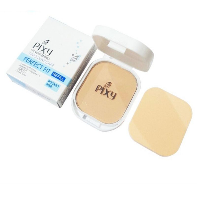 PIXY UV WHITENING TWO WAY CAKE REFILL PERFECT FIT SPF 15 POKET SIZE 100% ORIGINAL