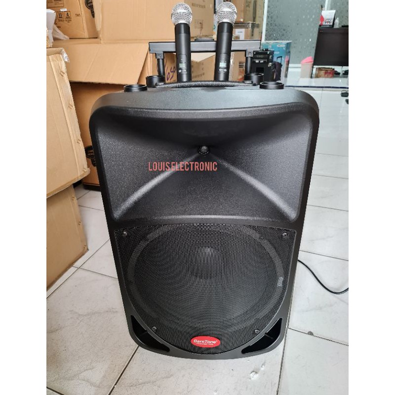 Speaker Portable Baretone 15 inch 15 BT-3H1515BWR 15BWR + 2 Mic Wireless with display