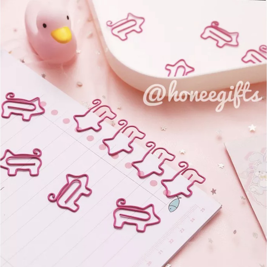 

Cute Paper Clip Klip Kertas Scrapbook Flamingo Pig Rose Gold Envelope