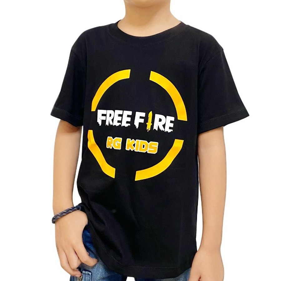 1-8 Tahun SML Baju Kaos Anak lakilaki cowok FREE FIRE freefire grosir three point threepoint