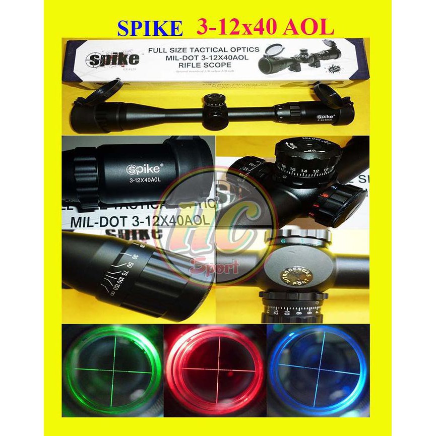 Telescope / Rifflescope SPIKE 3-12x40 AOL | Mainan & Hobi | Aksesoris Airsoft Gun | cope, Spring &