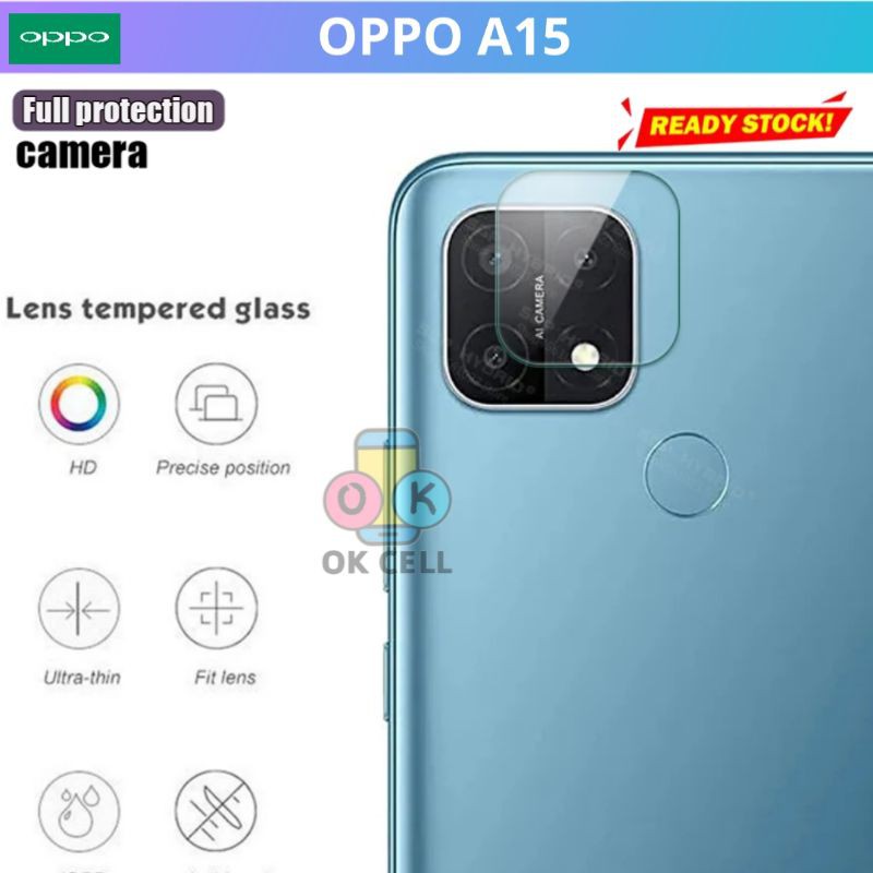 Tempered Glass Lens Camera Oppo A15 - Tg Anti Gores Kaca Kamera Belakang Oppo A15 Screen Protector