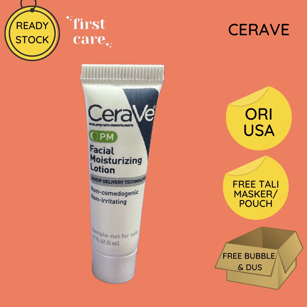 CERAVE PM Facial Moisturizing Lotion Ultra Lightweight Hyaluronic Acid & Ceramides Travel Sample Siz