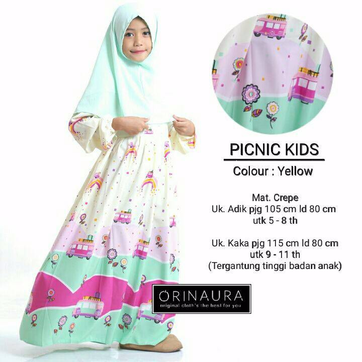 SPECIAL picnic / luxia / gamis anak tanggung / gamis pesta anak TERMURAH