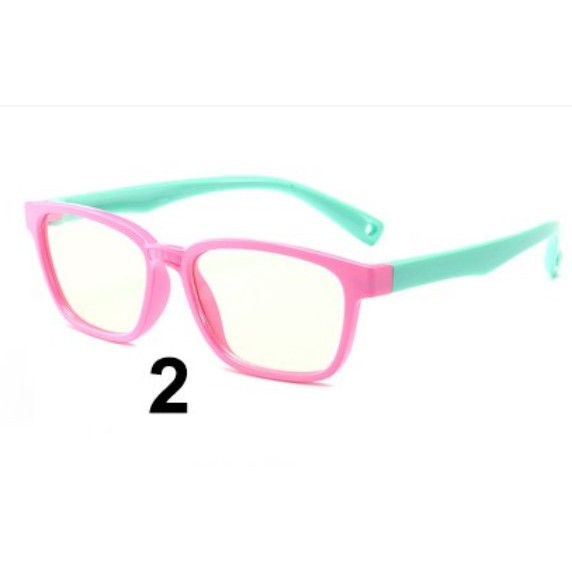 [Bisa COD] Kacamata Anak Anti Radiasi HP, Komputer, Laptop Blue Rays Elastis Bahan Lembut Original-2.Pink Hijau