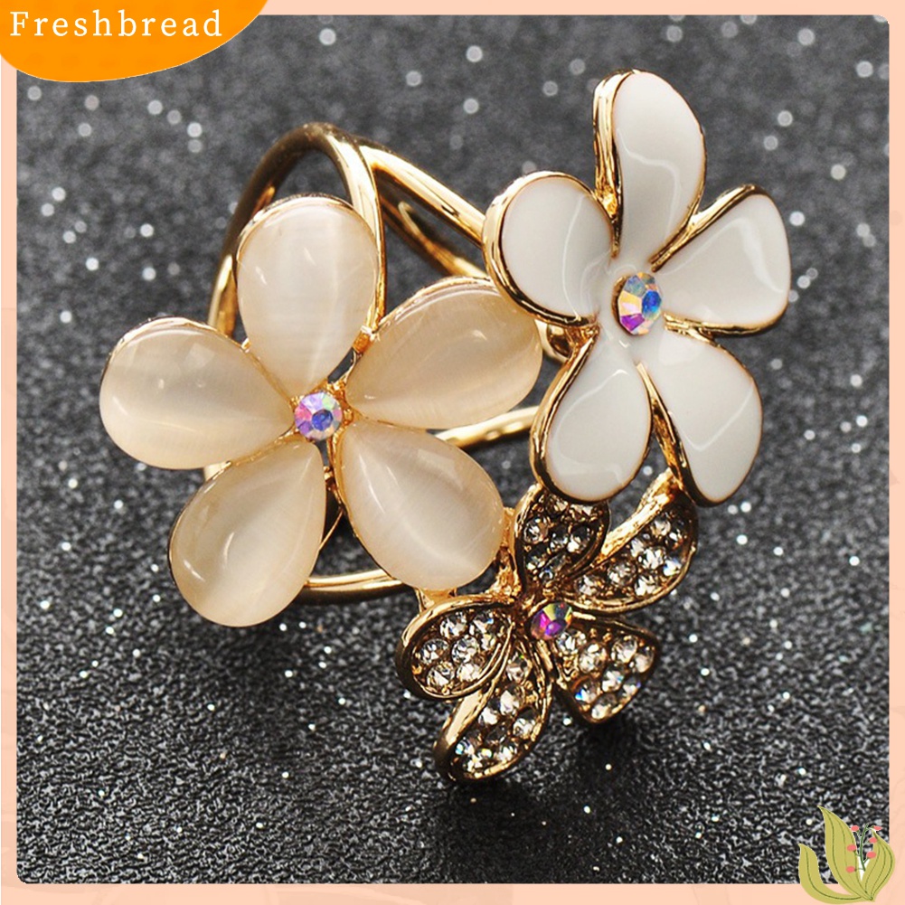 [ TERLARIS]Women Shiny Rhinestone Inlaid Flower Scarf Ring Clip Holder Brooch Pin Buckle