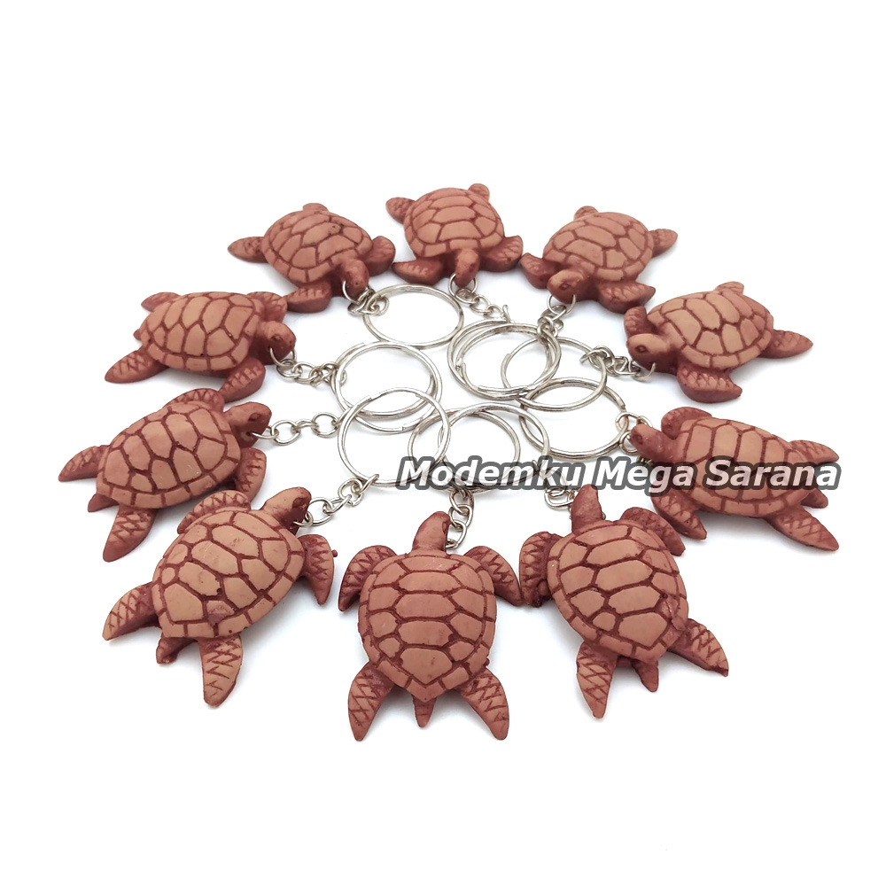 Paket isi 10 pcs - Gantungan Kunci Miniatur Kura Kura dari Fiberglass