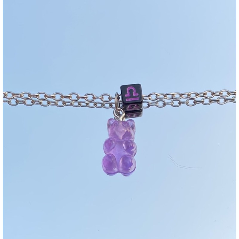 [CUSTOM] gummy bear chain necklace /  gelang zodiak gummy bear / kalung rantai gummy bear zodiac