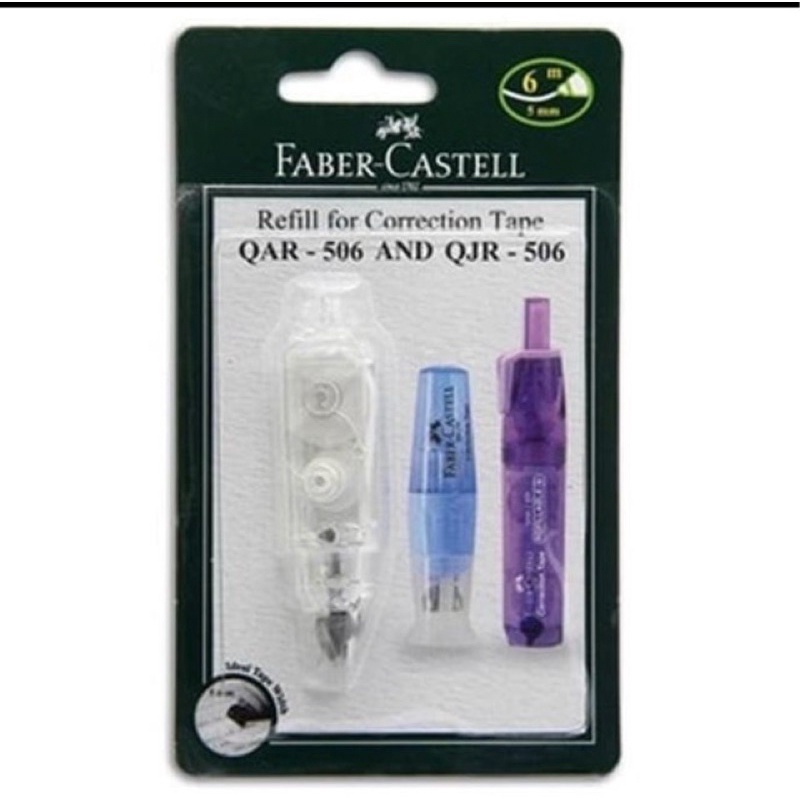 ( Ecer ) FABER CASTEL - CORRECTION TAPE - REFILL - TIP EX / TIPEX KERTAS FREE REFIL SET - HIGHLIGHTER PEN STATIONERY SET