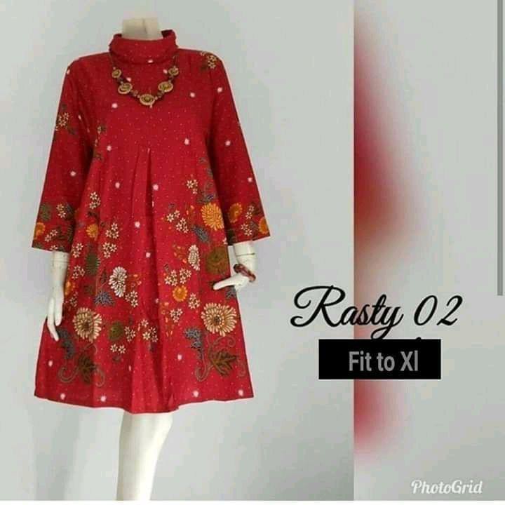 Tunik Batik Shibori Rasty Motiv Bunga Bahan Katun Primisima Unggul Jaya Ukuran All Size Ld 105 Cm