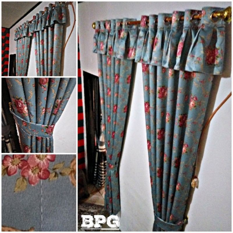 GORDEN JENDELA RUANGTAMU T230,250,270cm SHABBY BLACKOUT PONI REMPEL