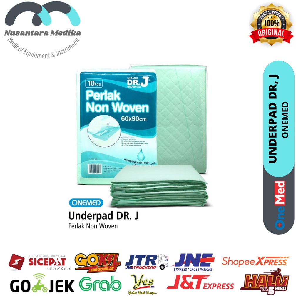 DR J ONEMED Underpad / Perlak Non Woven 60 x 90cm Isi 10 Lembar