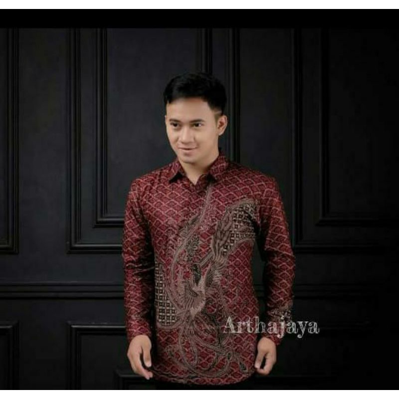 kemeja batik  pria size jumbo motif ponix/batik pria