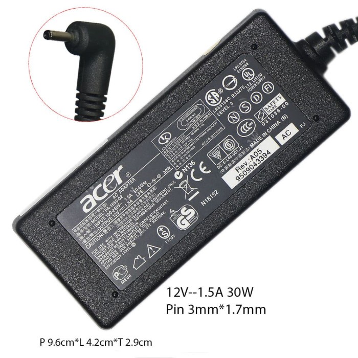 Jual Charger Carger Laptop acer Tablet A100 A101 12V 1.5a Adlac16