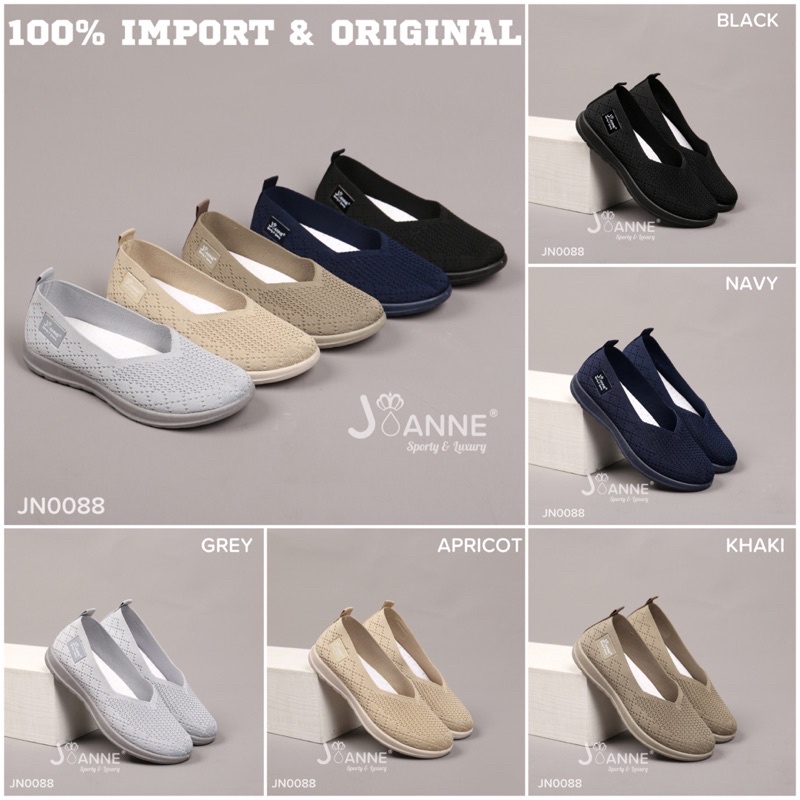 RESTOCK! [ORIGINAL] JOANNE FlyKnit Flat Shoes Sepatu Wanita #JN0088