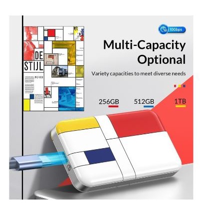 Ssd external portable orico 512gb 20Gbps usb3.2 type-c anti shock no heat for pc laptop cpu phone console etc mtq-20g-512g