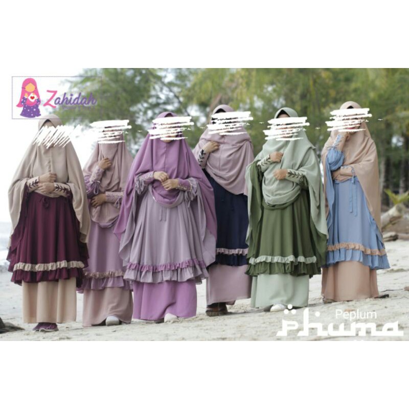 GAMIS SET CADAR PEPLUM PHUMA ORIGINAL DARI ZAHIDAH