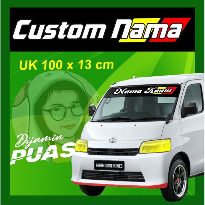 Stiker Mobil Pick up / Stiker Bismillah /Stiker Kaca Depan Mobil Grand Max Luxio Carry Espas Keren