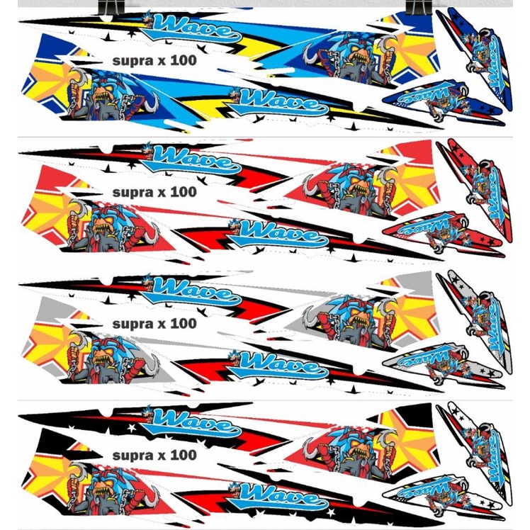 Striping Supra 100 / Supra X / Supra Fit Lama Variasi Sticker Stiker Scotlite Skotlet Motor List