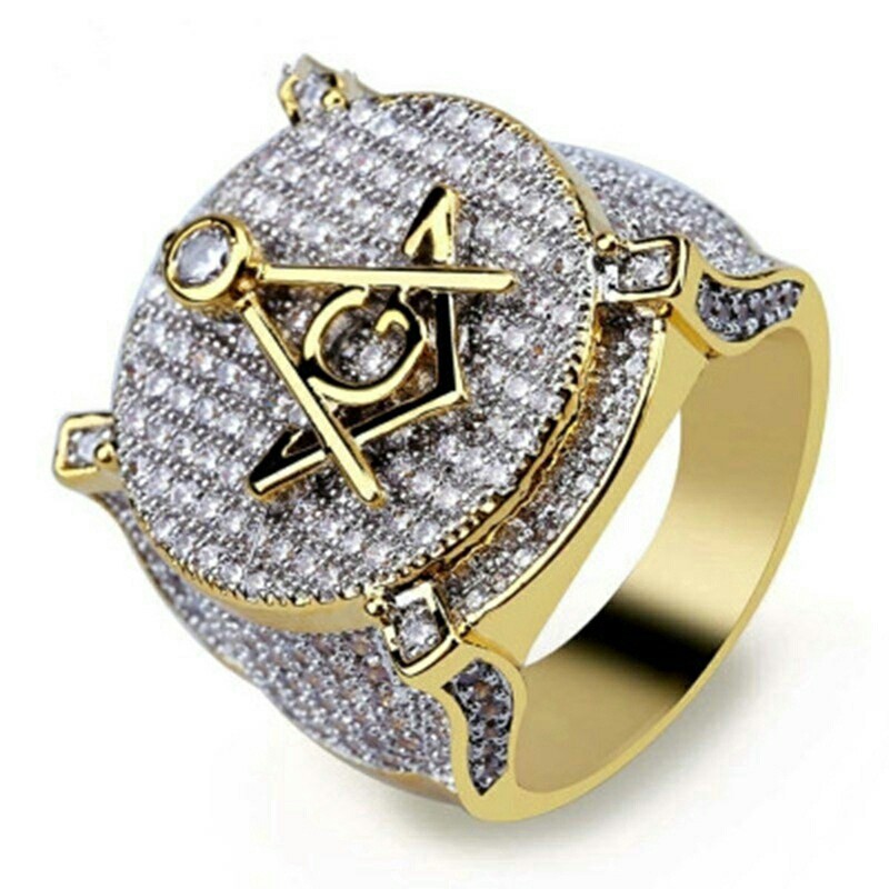 Cincin pria tengkorak punk style men ring diamond style untuk pria wanita