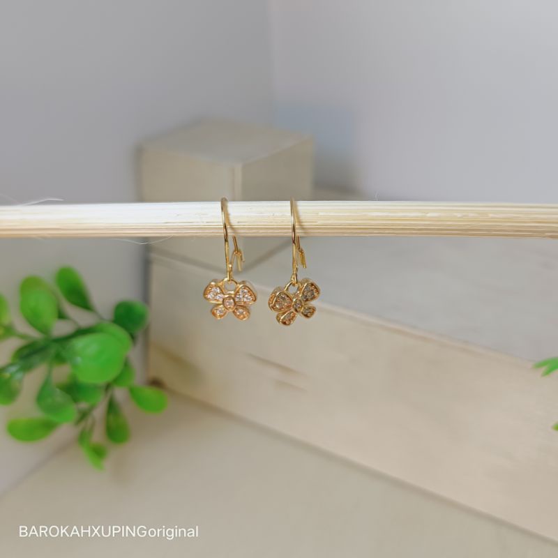 anting xuping+anting hook+anting kupu kupu/perhiasan lapis emas