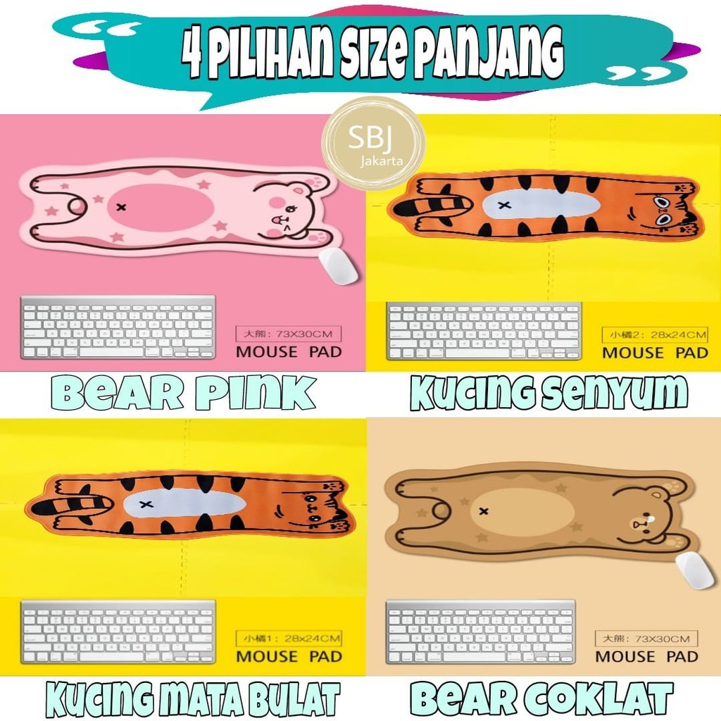 Mouse Pad Korea Premium Tebal kualitas Top Anti Slip Motif Kartun SB02 Large Size mousepad
