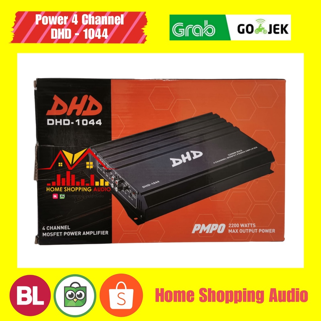 Power Amplifier 4 Channel DHD-1044 2200 Watt Audio Mobil Car DHD 1044