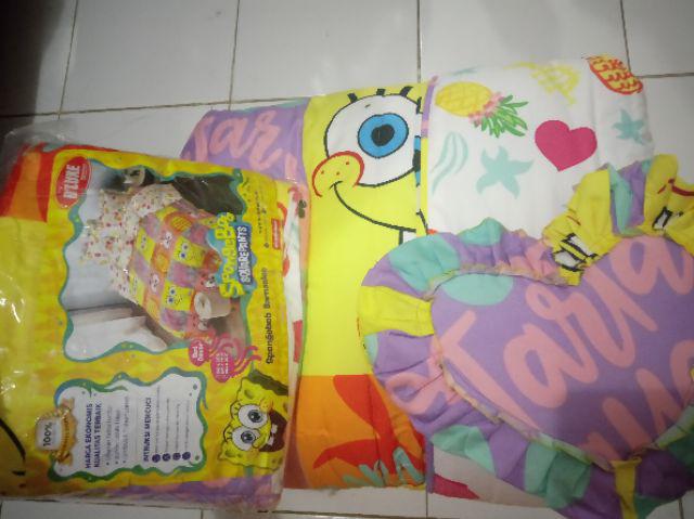 Bedcover + Sprei Rumbai 180x200 / 160 Kintakun Motif Spongebob Brenda Paul Braxley Queen 180 Bc