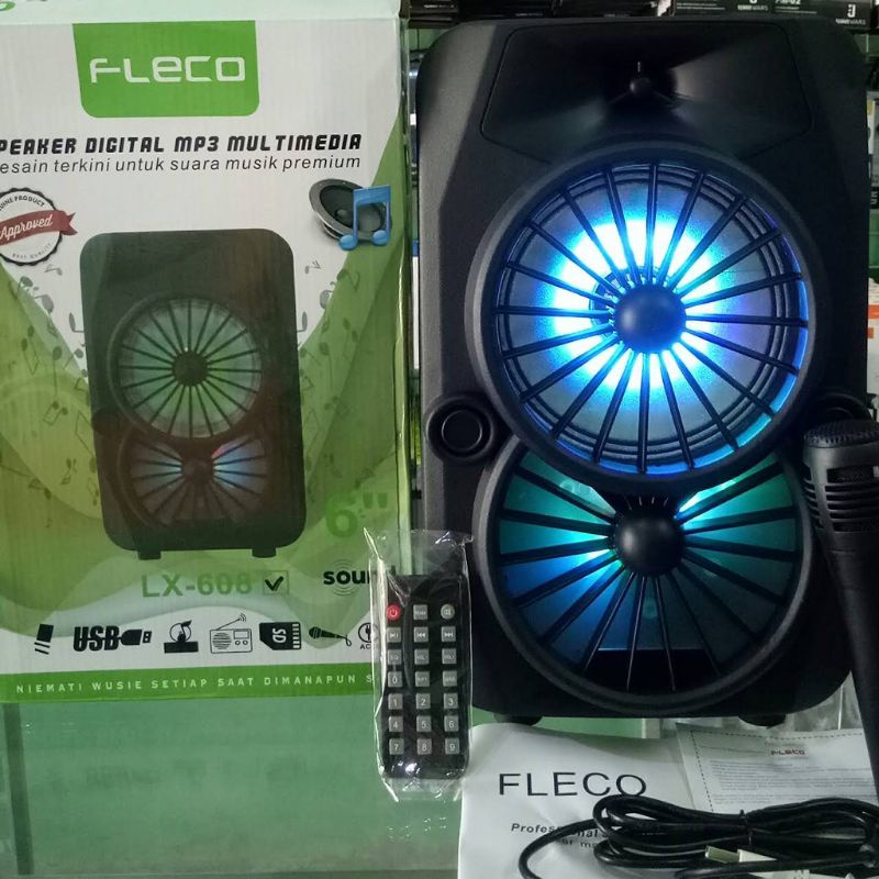 Fleco Speaker LX 608 Free Mic !! / Speaker Portable / Speaker Bluetooth / Pengeras Suara