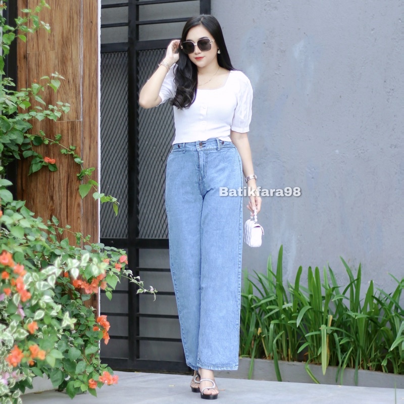 HIGHWAIST LOOSE JEANS DOBLE KANCING