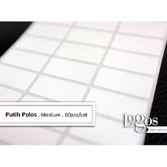 

New Putih Polos Medium. Sticker Name Label. Cetak Logo Nama Toko Online Segera Beli