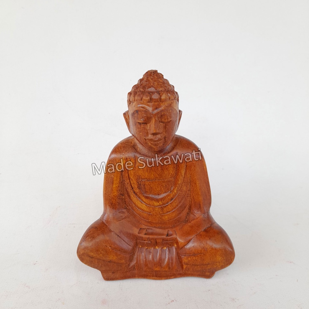 Patung Kayu Budha duduk kerajinan tangan handmade bali