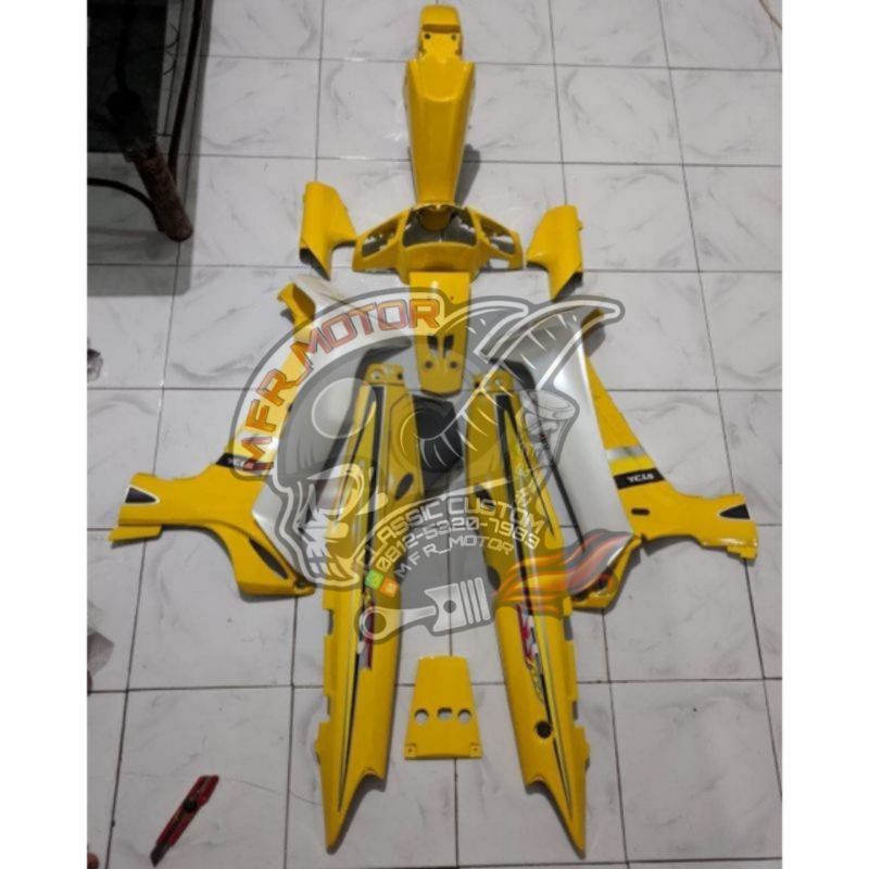 Cover body set Yamaha Fiz r ss two warna kuning