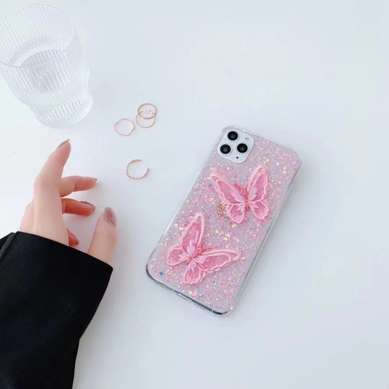 Butterfly Full Glitter Case Iphone 12 11 Pro Max Oppo a15 Reno 2 3 4 4f 5 Pro Samsung s21 S21 Ultra
