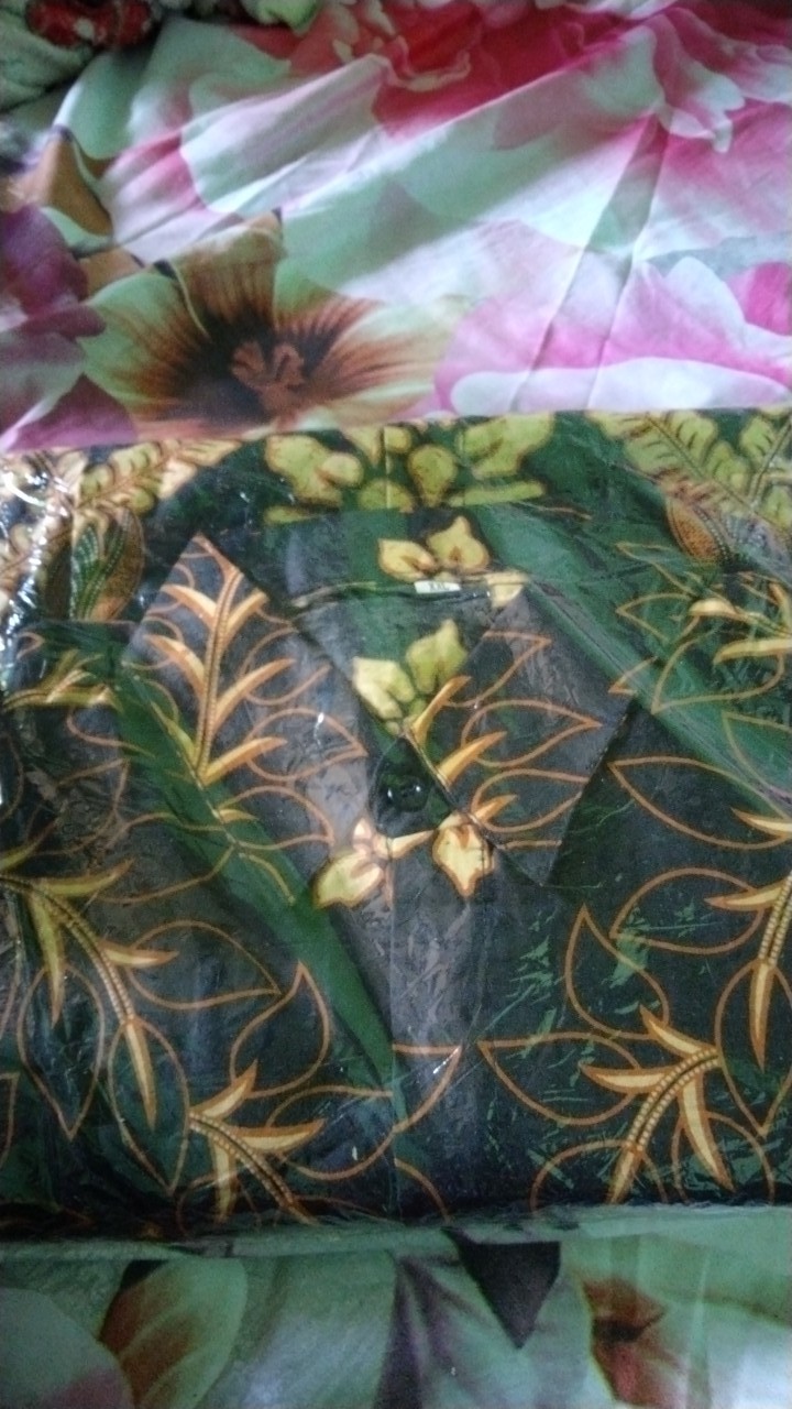 Baju Batik Couple Ayah Dan Anak Cowok Motif Manuk Tarung Sogan / Cod