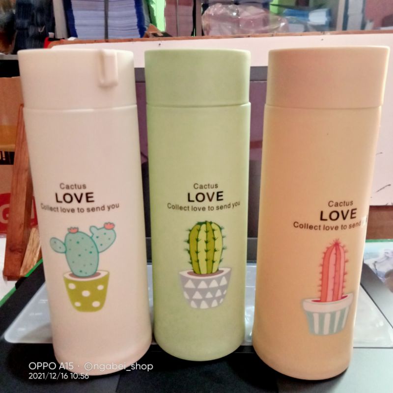 Botol Minum KAKTUS 420ml Free Box Souvenir - Souvenir Botol Kaktus