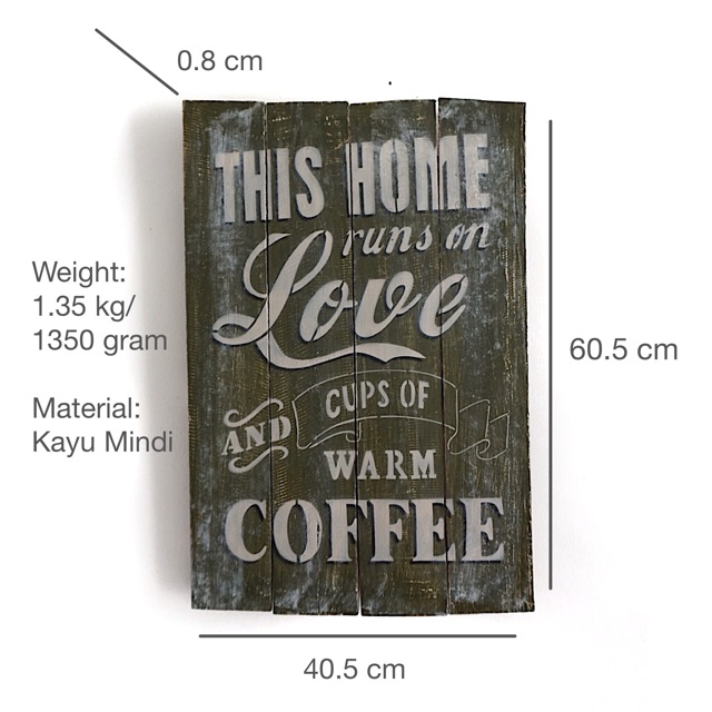 PAJANGAN DINDING / POSTER KAYU (Home + Coffee)
