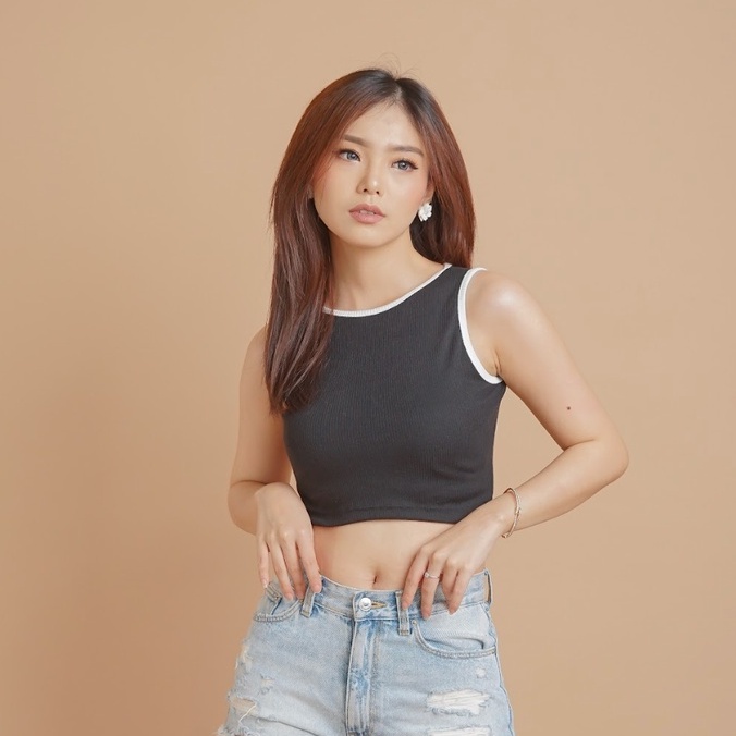 MODAVIE - MIKHA Tanktop Korea Crop Tank Top Baju Atasan Wanita