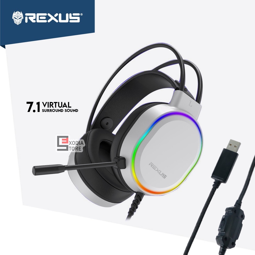 8K7V Rexus Headset Gaming Thundervox Hx9 Rgb Usb Plug Surround 7.1 High Technology Sound