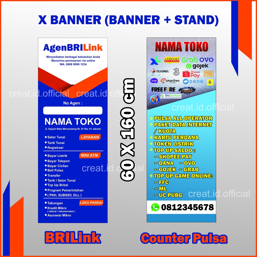 Jual X BANNER SPANDUK BRILINK COUNTER PULSA JUALAN | Shopee Indonesia