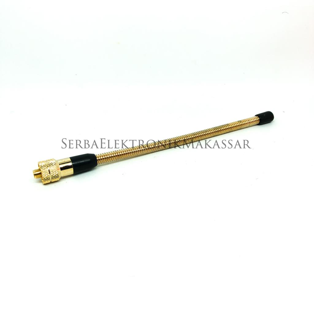 Antenna HT Unier Spiral Gold BNC SMA Female Motorolla Antena Handy Talkie